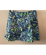Ibkul Green Blue Print Ruffle Skort Skirt Size Medium Tennis Pickleball - $45.87 CAD