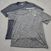 Lot Of 2 Under Armour Tee Shirt Mens Large Multi Loose Fit Heatgear Pull... - $23.05