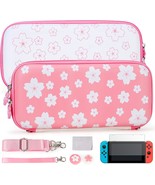 Cute Carrying Case for Nintendo Switch OLED Pink Sakura Protective Porta... - $46.65