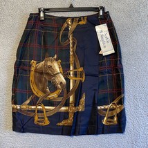Vintage Norton McNaughton 90s Horse Scarf Print Wrap Skirt 10 NWT - $57.92