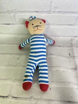 Under the Nile Organic Cotton Blue Striped Scrappy Cat Kitten Stuffed Plush Toy - £22.14 GBP