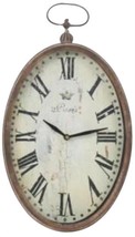 Wall Clock PARIS Oval Beige Iron - $99.00