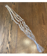 Vintage Macrame Plant Holder Hanger 40” Long Wooden Beads Boho - $24.75