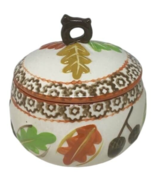 Temptations Old World Covered Dish Bowl Lid Leaves Acorn Fall Autumn Han... - $16.78