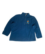 Mens Disney Store Fleece Pullover 1/4 Zip Jacket Blue Goofy Applique Siz... - $24.74