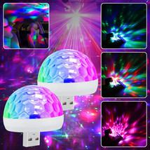 2X Car Bar Mini Usb Disco Ball Interior Dj Party Light Colorful Sound Ac... - £9.84 GBP