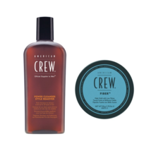 American Crew Power Cleanser Daily Shampoo 8.4 oz &amp; Fiber Set For Men - £27.64 GBP