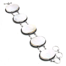 Mother Of Pearl Oval Gemstone Fashion Ethnic Gifted Bracelet Jewelry 7-8&quot; SA 422 - £10.41 GBP