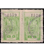 1897 ARGENTINA Revenue Stamp - Province Santa Fe, 1 Peso, Pair A10N - £1.54 GBP
