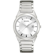 Bulova Men&#39;s Classic Silver Dial Watch - 96B015 - £160.54 GBP