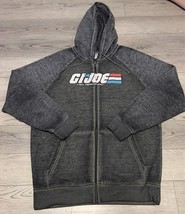 GI Joe Zip-Up Hoodie Men&#39;s Jacket Size L Distressed Gray Real American Hero - $33.85