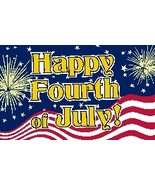 Happy 4th of July 3&#39;X5&#39; Flag ROUGH TEX® 68D - $34.08 CAD