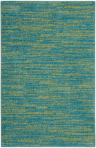 2&#39; X 4&#39; Blue And Green Striped Non Skid Indoor Outdoor Runner Rug - $1,002.77 MXN