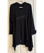 Asymmetrical Stunning Black Embroidered Tunic by German Designer Difera ... - $1,184.07 MXN