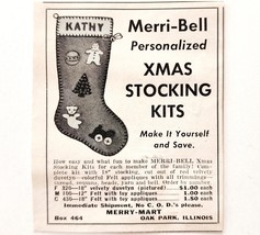 1957 Merry Mart Christmas Stocking Kit Advertisement Crafts Sewing Suppl... - $374.24 MXN