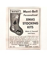 1957 Merry Mart Christmas Stocking Kit Advertisement Crafts Sewing Suppl... - $367.32 MXN