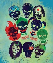 DC Comics Suicide Squad HarleyQuinn Joker DeadShot Skulls Fleece Throw Blanket - £12.61 GBP