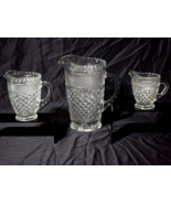 Vintage ANCHOR HOCKING Three Pitcher Set WEXFORD Pattern - Half Pint, Pi... - €28,59 EUR