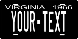 Virginia 1966 License Plate Personalized Custom Auto Bike Motorcycle Moped Tag - $10.99+