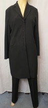 Janique by Kourosh Stretch poly black long jacket pantsuit long pants sz 12 - £39.50 GBP