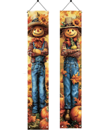 2PCS Fall Porch Sign Scarecrow Porch Banner Autumn Harvest Door Decorati... - $318.08 MXN