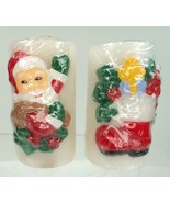 Christmas Santa Claus &amp; Stocking Candles - 3&quot; Tall - Unlit - New - £7.80 GBP