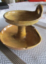 17th Century Earthenware Table / Wall oil Lamp YELLOW - £133.05 GBP