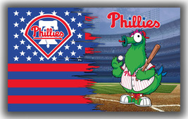 Philadelphia Phillies Baseball Team Mascot Flag 90x150cm3x5ft Fan Super Banner - £12.61 GBP