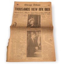 Thousands View RFK Chicago Tribune June 8’ 1968 Front Page &amp; Sections 1-... - $15.80