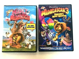 Dreamworks Lot 2 Kids DVD Madly Madagascar &amp; Madagascar 3 Europe&#39;s Most Wanted - £7.11 GBP