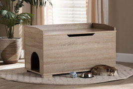 Faulkner Oak Cat Litter Box Cover House - $3,306.70 MXN