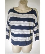 Charter Club Women&#39;s Crew Neck Sweater Size P/P Striped Blue White - $17.33