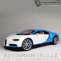 ArrowModelBuild Bugatti Chiron (Blue + White) Built &amp; Painted 1/18 Model Kit - £151.86 GBP