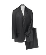 PAULO SOLARI Men&#39;s Suit Athletic Fit 3 Button Wool Gray Pinstripe Size 4... - £35.29 GBP