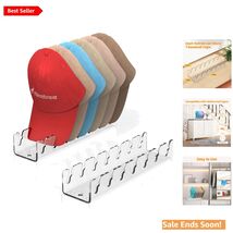Multi-Functional 2-Piece Acrylic Hat Display - Preserves Shape &amp; Saves S... - $20.74