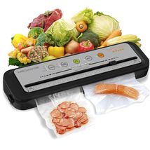 Compact Vacuum Sealer Machine with 80kpa Suction - Includes 10 Bags &amp; Cu... - $65.29