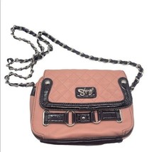 Sharif Pink Quilted Crossbody Handbag Black Patent Chain Strap NWOT - £37.19 GBP