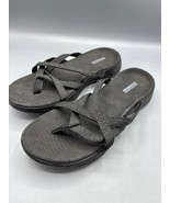 Skechers Womens Sandals 10 Go Walk Arch Fit Black Comfort Summer - $405.69 MXN