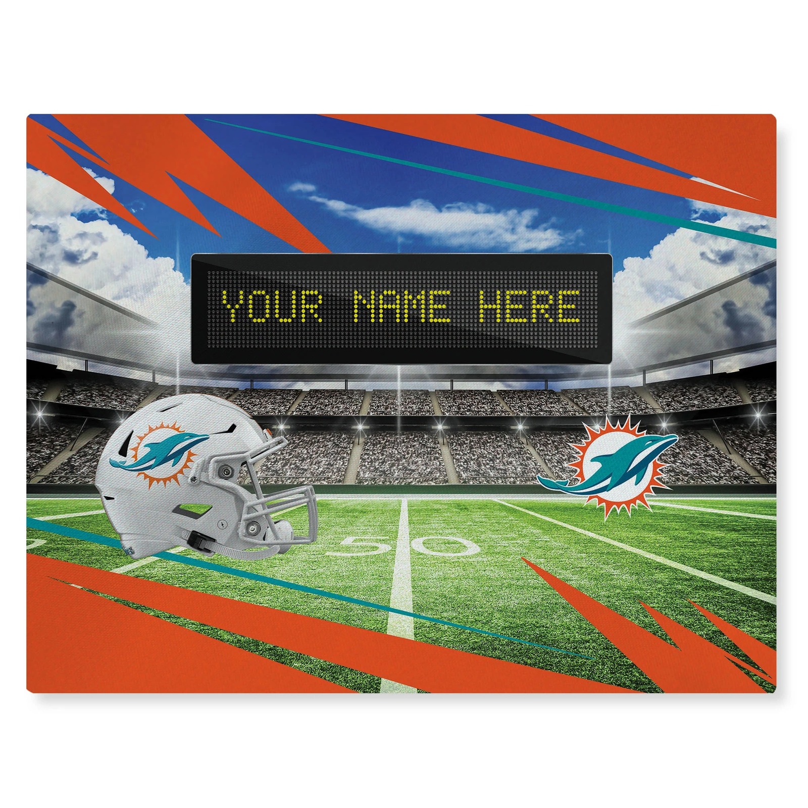 Official NFL Miami Dolphins Personalized 62&quot; x 84&quot; Washable Rug - $199.99
