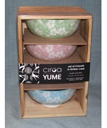 Ciroa Yume RICE /APPETIZER BOWLS- 4.75&quot;- Pastel Colors- Set 4 - Wood Gif... - $27.36 CAD