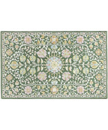 Handmade tufted Rug Green Loop Pile Floral mid century Mode for Family Rug - $634.60+