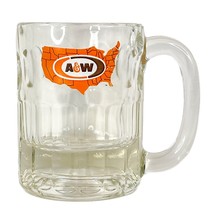 A&amp;W USA Logo Glass Mug 8oz Vintage 70s Indiana Glass Root Beer Fluted - £8.41 GBP