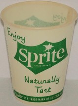 Vintage paper cup ENJOY SPRITE Naturally Tart slogan Free Sample Coca Cola nrmt+ - $8.99