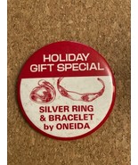 Vintage Oneida Silver Jewelry Holiday Promotional Pinback Pin Christmas 4" - $8.50