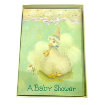 Vintage Marcel Schurman Baby Shower Invitation Mother Goose Ducklings  - £11.55 GBP