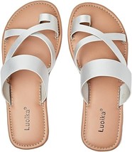 Luoika Women&#39;s Wide Width Flat Sandals, Flip Flop Slides Sandal Size 12.5 - £23.14 GBP