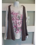 Justice White LS Faux Vest Shirt Size 10 Girl&#39;s - €18,04 EUR