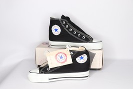 NOS Vintage 90s Converse All Star Hi Top Sneakers Shoes Black USA Made Youth 13 - £79.58 GBP