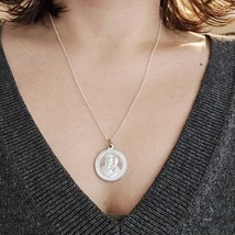 Vintage Silver Saint St Maria Goretti My Mother My Confidence Medal Neck... - $39.99