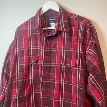 Vintage Wrangler Pearlsnap Mens 2XL XXL Red Plaid Ruby Button Up Western... - $13.89